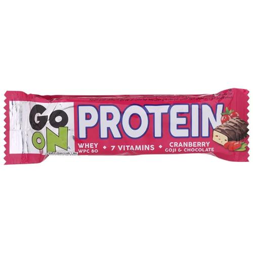 Go On Protein Bar Cranberry, Goji & Chocolate Flavour Μπάρα Πρωτεΐνης με 7 Βιταμίνες & Γεύση Κράνμπερι, Γκότζι, Σοκολάτα 50g