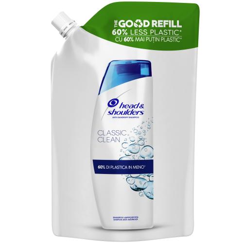 Head & Shoulders Classic Clean Anti-Dandurff Shampoo Αντιπιτυριδικό Σαμπουάν σε Συσκευασία Αναπλήρωσης για 60% Λιγότερο Πλαστικό 480ml
