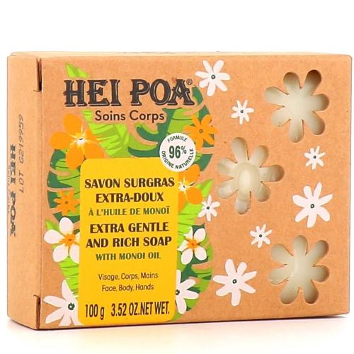 Hei Poa Extra Gentle & Rich Soap with Monoi Oil Εξαιρετικά Απαλό Φυτικό Σαπούνι με Λάδι Monoi Ιδανικό για Όλο το Σώμα 100gr