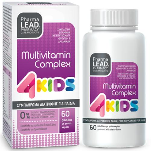 Pharmalead Multivitamin Complex 4Kids Παιδικά Ζελεδάκια με Πολυβιταμίνες που Συμβάλλουν στην Σωστή Λειτουργία του Οργανισμού 60 Ζελεδάκια
