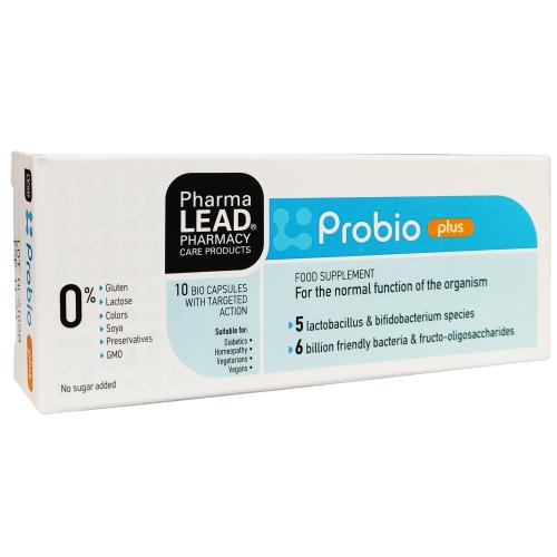 Pharmalead Probio Plus Συμπλήρωμα Διατροφής με Προβιοτικά για την Αποκατάσταση της Εντερικής Χλωρίδας 10caps