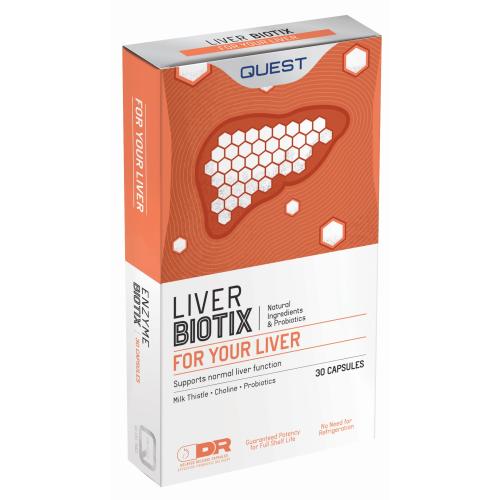 Quest Liver Biotix Συμπλήρωμα Διατροφής με Εκχύλισμα Γαϊδουράγκαθου και Προβιοτικά για την Καλή Λειτουργία του Συκωτιού 30caps