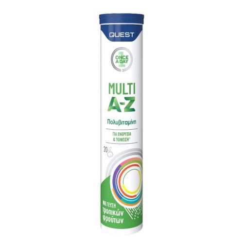 Quest Multi A-Z Multivitamin Πολυβιταμινούχο Συμπλήρωμα Διατροφής για Ενέργεια & Τόνωση 20 Effer.tabs