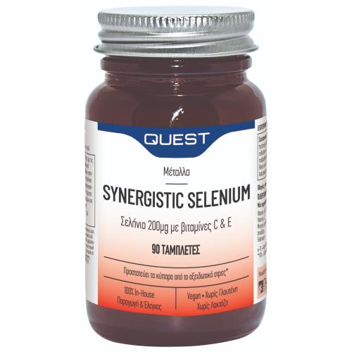 Quest Synergistic Selenium 200mg with Vitamins C & E Συμπλήρωμα Διατροφής με Σελήνιο για Αντιοξειδωτική Προστασία 90tabs