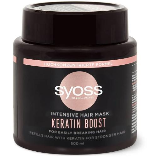 Syoss Keratin Boost Intensive Hair Mask Εντατική Μάσκα Μαλλιών με Κερατίνη που Χαρίζει στα Μαλλιά Υγιή Όψη & Ανθεκτικότητα στη Φθορά 500ml
