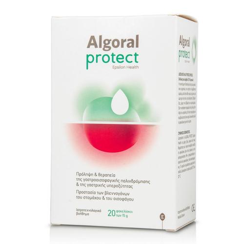Algoral Protect Ιατροτεχνολογικό Προϊόν για την Προστασία των Βλεννογόνων του Στομάχου & του Οισοφάγου 20 Sach. x 15gr