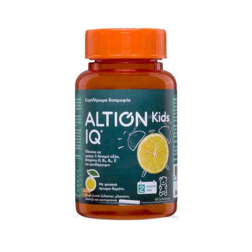 Altion Kids IQ Συμπλήρωμα Διατροφής με Ω3 Λιπαρά Οξέα, Βιταμίνες & Ψευδάργυρο με Φυσικό Άρωμα Λεμόνι 60 Ζελεδάκια