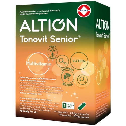 Altion Tonovit Senior Ενισχυμένη Πολυβιταμίνη για Σωματική & Πνευματική Τόνωση για Ηλικίες άνω των 50 Ετών 40caps