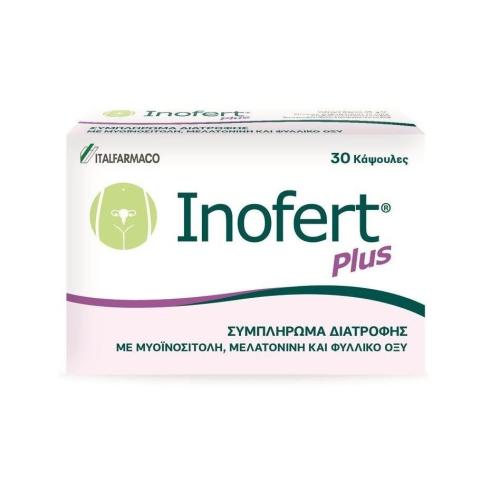 Inofert Plus Συμπλήρωμα Διατροφής με Μυοϊνοσιτόλη, Μελατονίνη & Φυλλικό Οξύ 30caps