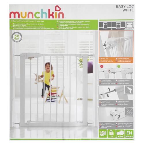 Munchkin Easy Lock White Gate 73cm x 79cm x 114cm Πτυσσόμενη Μεταλλική Πόρτα, Κάγκελο Ασφαλείας 1 Τεμάχιο