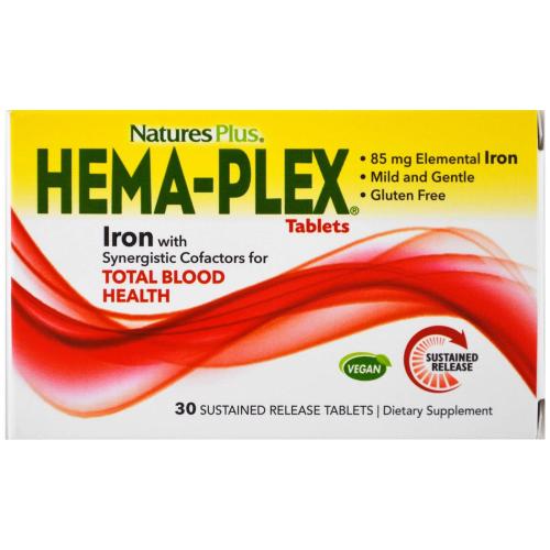 Natures Plus Hema-Plex Συμπλήρωμα Διατροφής με Εξαιρετική Φόρμουλα για τη Βελτίωση της Ποιότητας του Αίματος 30caps