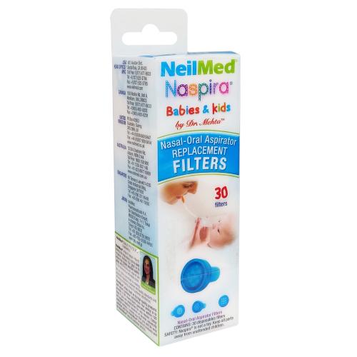 NeilMed Naspira Babies & Kids Nasal, Oral Aspirator Φίλτρα μιας Χρήσης για Συσκευή Ρινικής Αναρρόφησης 30 Τεμάχια