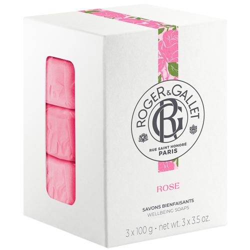 Roger & Gallet Πακέτο Προσφοράς Rose Perfumed Soap Bar Αναζωογονητικό Φυτικό Σαπούνι Σώματος με Άρωμα Τριαντάφυλλο 3x100g