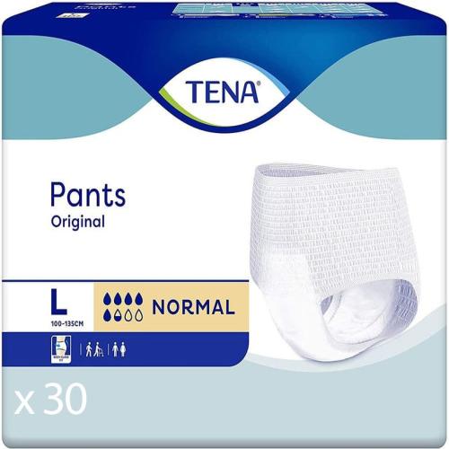 Tena Pants Original Normal Απαλά Προστατευτικά Εσώρουχα Ακράτειας Μίας Χρήσης 30 Τεμάχια - Large 100-135cm