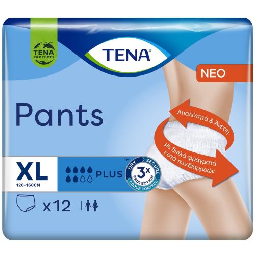 Tena Pants Plus Άνετα & Αξιόπιστα Εσώρουχα Ακράτειας - XLarge 12τεμ