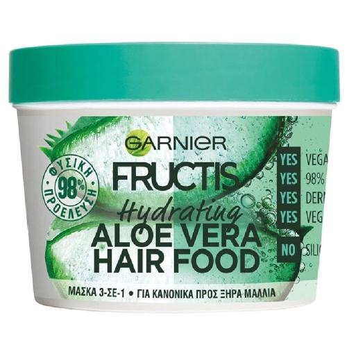 Garnier Fructis Hair Food Hydrating Mask Ενυδατική Μάσκα Μαλλιών 3 σε 1 με Αλόη για Κανονικά προς Ξηρά Μαλλιά 390ml