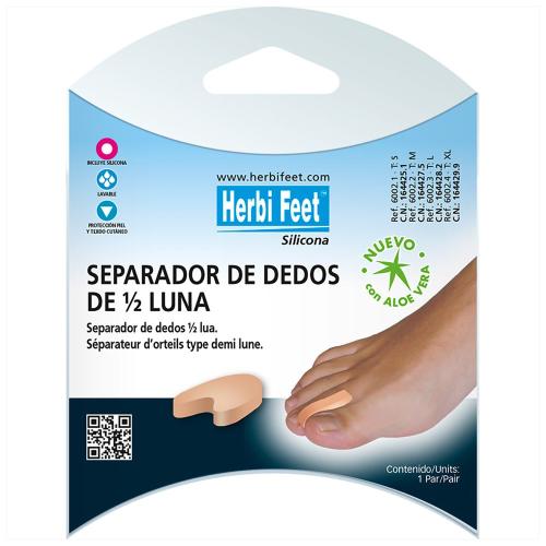 Herbi Feet Half Moon Toe Separator Διαχωριστικά Δακτύλων Σιλικόνης Μπεζ 2 Τεμάχια - Large