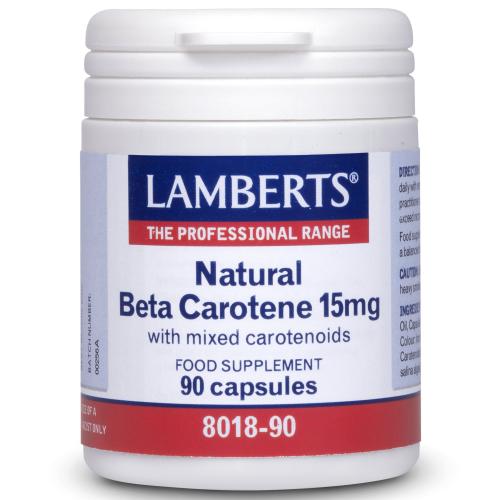 Lamberts Natural Beta Carotene Συμπλήρωμα Διατροφής με Καροτενοειδή 15mg 90caps
