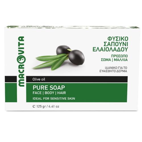 Macrovita Olive Oil Pure Soap Παραδοσιακό Φυσικό Σαπούνι Ελαιόλαδου 125gr