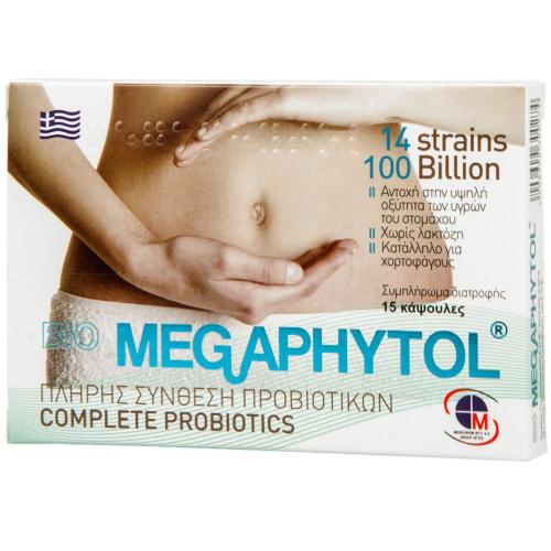 Medichrom Megaphytol Complete Probiotics Συμπλήρωμα Διατροφής με Προβιοτικά & Πρεβιοτικά για την Καλή Υγεία του Εντέρου 15caps