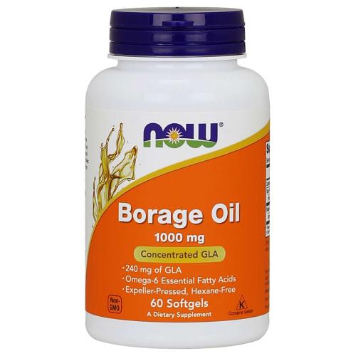 Now Foods Borage Oil 1000mg Συμπλήρωμα Διατροφής, Ιδανικό για την Προστασία του Καρδιαγγειακού Συστήματος 60 Softgels
