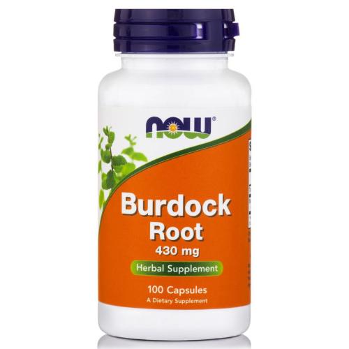 Now Foods Burdock Root 430mg Συμπλήρωμα Διατροφής, Ισχυρό Αποτοξινωτικό & Αντιβιοτικό που Δυναμώνει το Ανοσοποιητικό 100 Caps