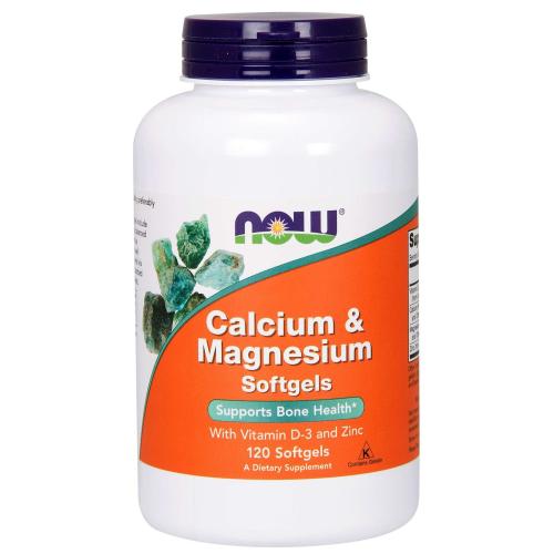 Now Foods Calcium & Magnesium,Vitamin D (+ Zinc) Συμπλήρωμα Διατροφής, Ισορροπημένος Συνδυασμός Ασβεστίου Μαγνησίου 120softegels