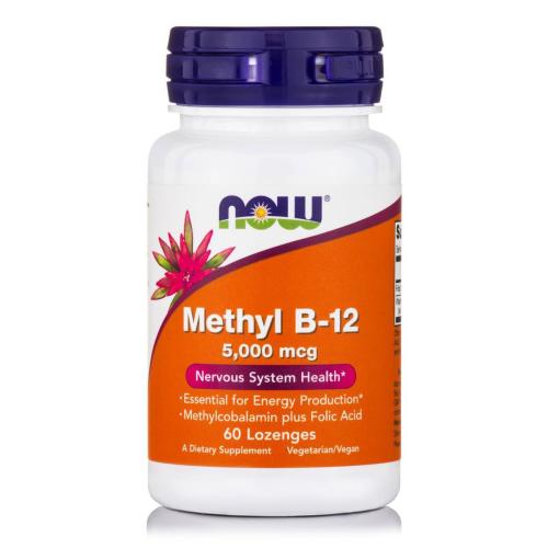 Now Foods Methyl B-12 5.000 mcg (Methylcobalamin) Συμπλήρωμα Διατροφής για την Φυσιολογική Λειτουργία του Εγκεφάλου 60 Lozenges