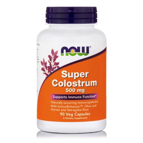 Now Foods Super Colostrum 500mg Συμπλήρωμα Διατροφής από Πρωτόγαλα για Μέγιστη Ενίσχυση του Ανοσοποιητικού 90veg.caps