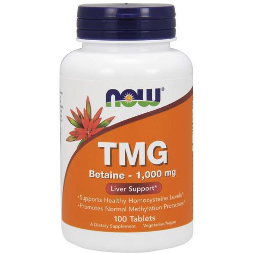 Now Foods TMG (Trimethylglycine) 1000mg Συμπλήρωμα Διατροφής για το Σωστό Μεταβολισμό Λιπιδίων & Αποτοξίνωση του Ήπατος 100tabs