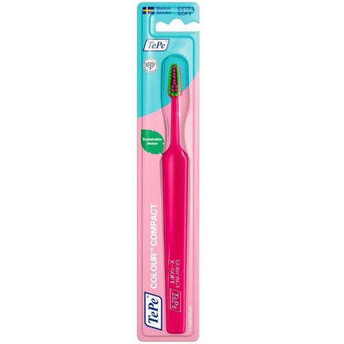 TePe Colour Compact Extra Soft Toothbrush Πολύ Μαλακή Οδοντόβουρτσα για Αποτελεσματικό & Απαλό Καθαρισμό 1 Τεμάχιο - Φούξια