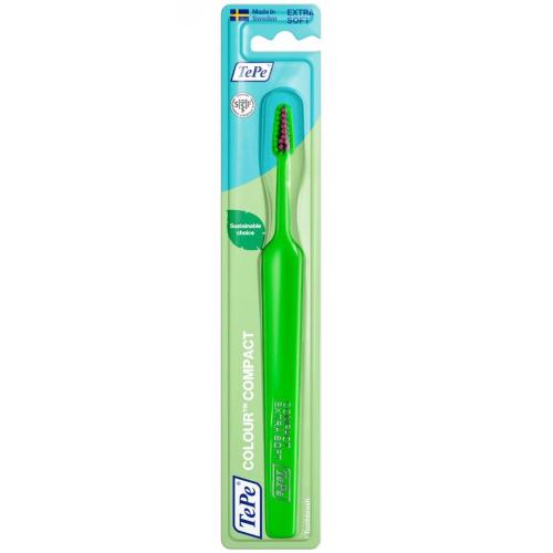 TePe Colour Compact Extra Soft Toothbrush Πολύ Μαλακή Οδοντόβουρτσα για Αποτελεσματικό & Απαλό Καθαρισμό 1 Τεμάχιο - Πράσινο