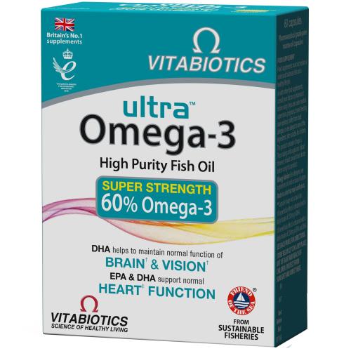 Vitabiotics Ultra Omega 3 High Purity Fish Oil Συμπλήρωμα Διατροφής Λιπαρών Οξέων 60caps