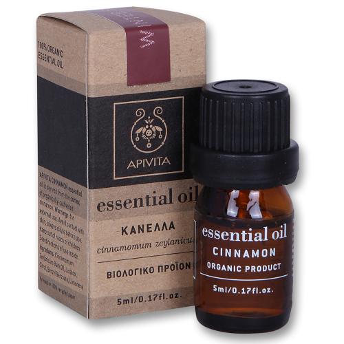 Apivita Essential Oil Cinnamon 100% Βιολογικό Αιθέριο Έλαιο Κανέλας με Ισχυρές Αρωματικές & Αντιβακτηριδιακές Ιδιότητες 5ml
