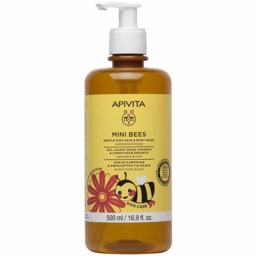 Apivita Mini Bees Gentle Kids Hair & Body Wash Απαλό Σαμπουάν & Αφρόλουτρο για Παιδιά με Καλέντουλα & Μέλι 500ml