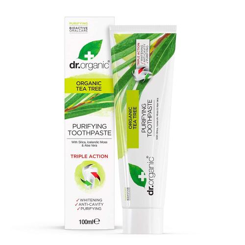 Dr Organic Tea Tree Toothpaste Οδοντόκρεμα με Βιολογικό Τεϊόδεντρο με Αντισηπτικές & Λευκαντικές Ιδιότητες 100ml