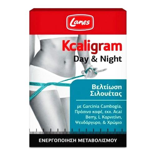 Lanes Kcaligram Day & Night Ενισχυμένο Σύστημα Ημέρας & Νύχτας με Ολοκληρωμένη Δράση για Έλεγχο Βάρους 60tabs