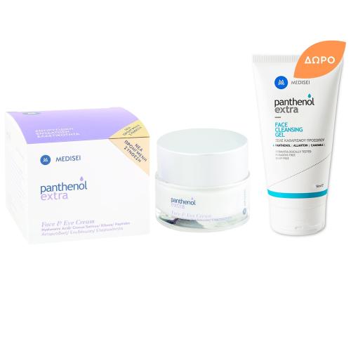 Medisei Πακέτο Προσφοράς Panthenol Extra Face & Eye Cream Αντιρυτιδική Κρέμα Προσώπου Ματιών 50ml & Δώρο Face Cleansing Gel 50ml