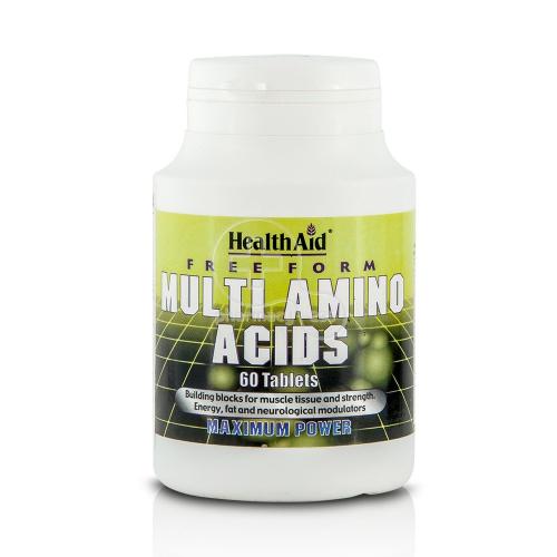 Multi Amino Acids 60tabs - Health Aid,Συμπλήρωμα Διατροφής Ιδανικό για την Συμπλήρωση των Κενών σε Όλα τα Αμινοξέα
