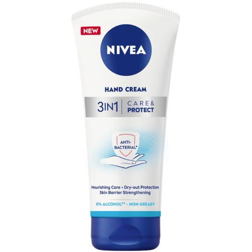 Nivea Care & Protect 3 in 1 Hand Cream Θρεπτική Κρέμα Χεριών για Ταλαιπωρημένα Χέρια με Ήπια Αντισηπτική Δράση 75ml