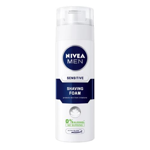 Nivea Men Shaving Foam Sensitive Ανδρικός Αφρός Ξυρίσματος για Ευαίσθητες Επιδερμίδες Χωρίς Αλκοόλ 200ml