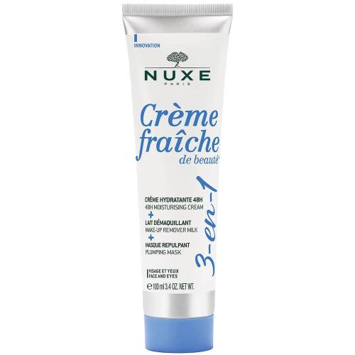 Nuxe Creme Fraiche de Beaute 3in1 48H Ενυδατική Κρέμα, Γαλάκτωμα Ντεμακιγιάζ & Μάσκα Επαναπύκνωσης Προσώπου, Ματιών 100ml