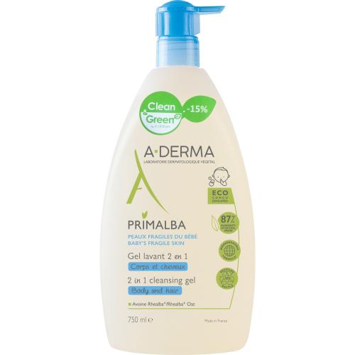 A-Derma Promo Primalba Cleansing Gel 2 in 1 Body & Hair 750ml -15%,Βρεφικό Απαλό Καθαριστικό Gel για Σώμα και Μαλλιά