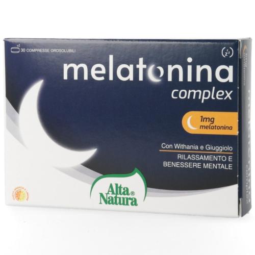 Alta Natura Melatonina Complex 1mg Food Supplement Συμπλήρωμα Διατροφής με Μελατονίνη για την Αντιμετώπιση της Αϋπνίας 30tabs