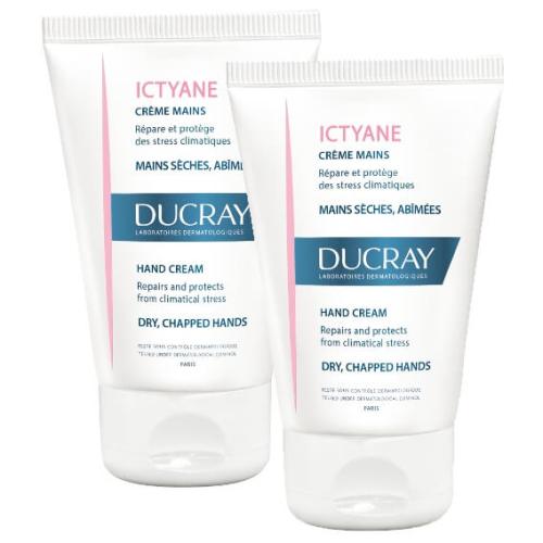 Ducray Πακέτο Προσφοράς Ictyane Creme Mains Κρέμα για Ξηρά & Τραυματισμένα Χέρια 2 x 50ml σε Ειδική Τιμή