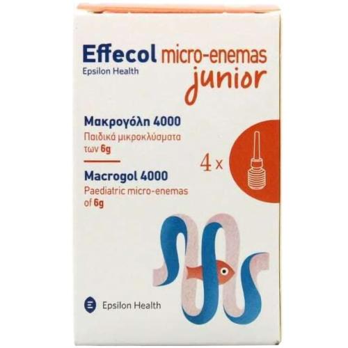 Effecol Micro-Enemas Junior Macrogol 4000 Μικροκλύσματα για Παιδιά 4x6g
