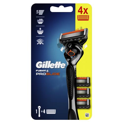 Gillette Fusion 5 Proglide Razors 4 Τεμάχια & Δώρο Λαβή 1 Τεμάχιο,Ανδρικές Ανταλλακτικές Κεφαλές με 5 Λεπίδες Κατά των Ερεθισμών για Βαθύ Ξύρισμα που Διαρκεί & Λαβή Ανδρικής Ξυριστικής Μηχανής