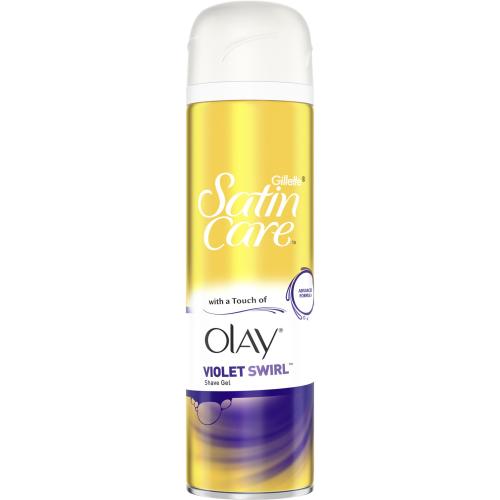 Gillette Satin Care Gel Ξυρίσματος Violet Swirl With a Touch of Olay για Άψογο Ξύρισμα 200ml