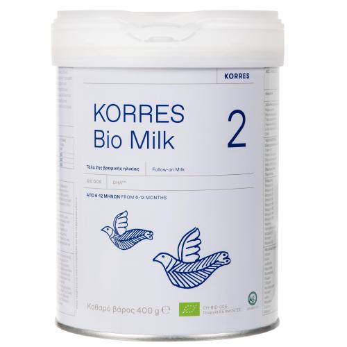 Korres Bio Milk 2 Βιολογικό Αγελαδινό Γάλα 2ης Βρεφικής Ηλικίας σε Μορφή Σκόνης για Βρέφη Από 6 έως 12 Μηνών 400gr