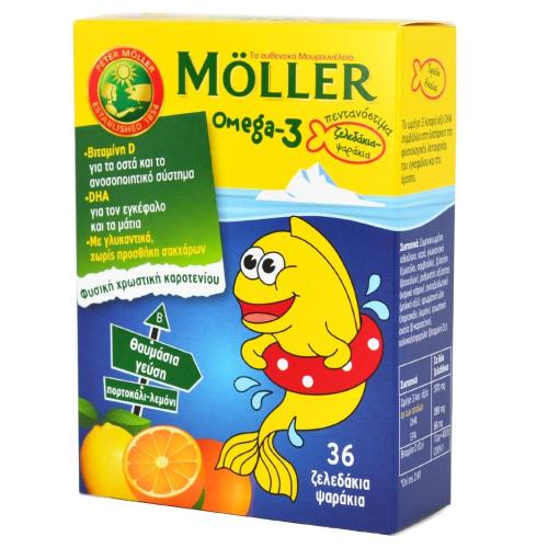 Moller’s Ω3 Λιπαρά Οξέα Ειδικά Σχεδιασμένο για Παιδιά, με Γεύση Πορτοκάλι - Λεμόνι, 36 gummies
